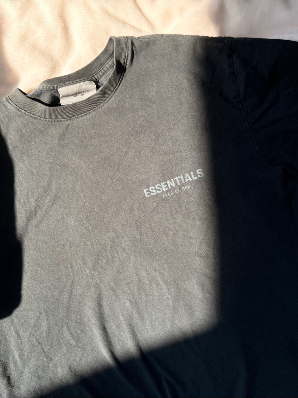 Essentials Short Sleeve Tee in Black with White Logo
